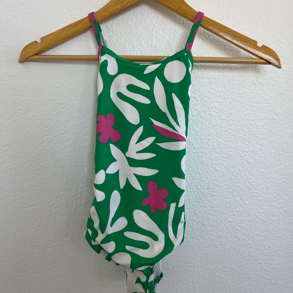 Green and Pink Graphic Swimsuit